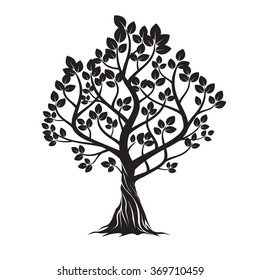 Old Black Tree. Vector Illustration.