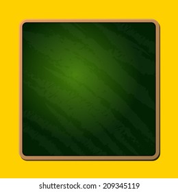 Old Blank Green School Chalkboard. Vector illustration