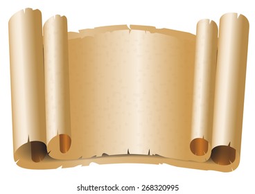 Old blank paper scripts.  Vector illustration. 