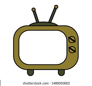 Old blank screen tv. An object. Vector illustration.