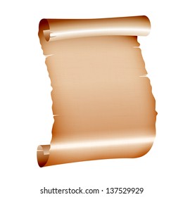 old blank scroll paper on white background. vector illustration