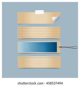 Old blank Tags. Ready for your design. Vector illustration.