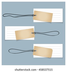 Old blank Tags. Ready for your design. Vector illustration.