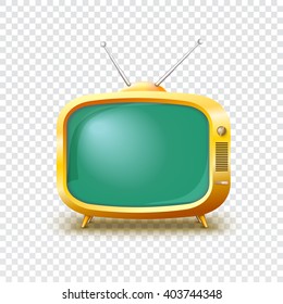 Old blank TV icon on transparent background, Vector illustration for your presentation, posters, cover and other design