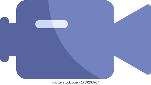 Old blue camera,illustration, vector on a white background