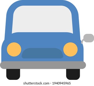 Old blue car, illustration, vector on a white background