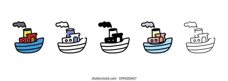 old boat vector type icon 