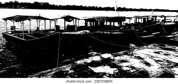 The old boats in the ganges river. 