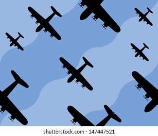 old bomber background, seamless pattern 