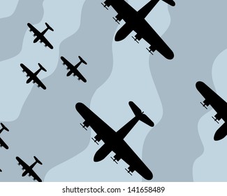 old bombers in formation
