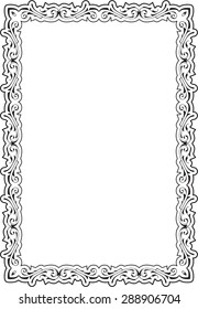 Old book frame is isolated on white