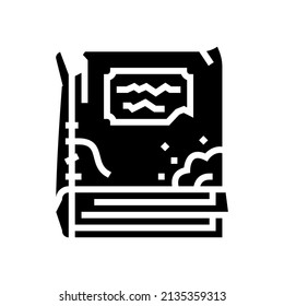 old book glyph icon vector. old book sign. isolated contour symbol black illustration