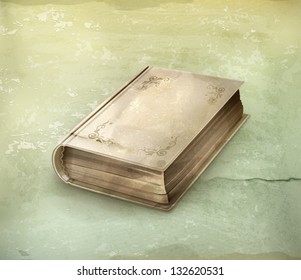 Old book icon, old style vector