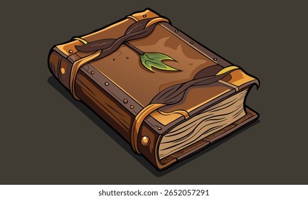 Libro viejo aislado en un fondo gris.