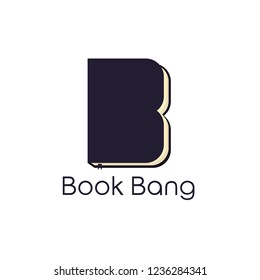 Old Book Logo with B Shape Initial Vector 