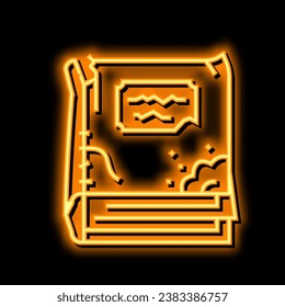 old book neon light sign vector. old book illustration