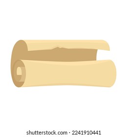 Old book or paper scroll vector illustration. Papyrus or parchment scroll isolated on white background. Literature concept