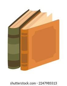 Old books flat icon Antique manuscripts Library. Vector illustration