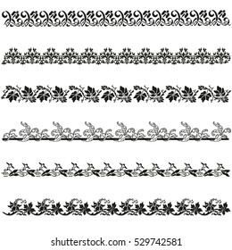 Old border designs vector set

