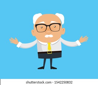 Old Boss Businessman - In Cheerful Pose