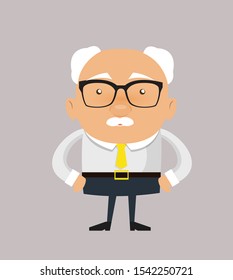 Old Boss Businessman - in happy mood vector