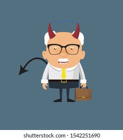 Old Boss Businessman - Standing in Angry Mood