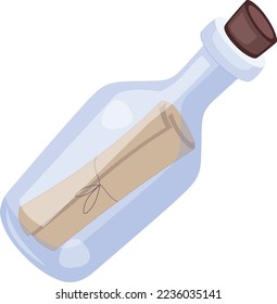 Old bottle with paper evidence