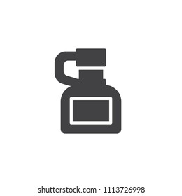 Old bottle with rum vector icon. filled flat sign for mobile concept and web design. Rum flask simple solid icon. Symbol, logo illustration. Pixel perfect vector graphics