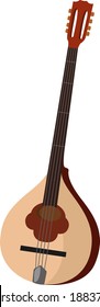 Old bouzouki,illustration,vector on white background