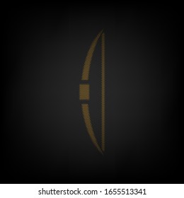 Old bow sign. Icon as grid of small orange light bulb in darkness. Illustration.