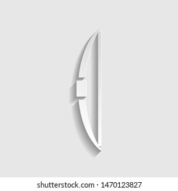 Old bow sign. Paper style icon. Illustration.