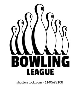 Old bowling league logo. Simple illustration of old bowling league vector logo for web design isolated on white background