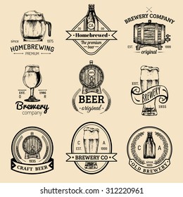 Old Brewery Logos Set Kraft Beer Stock Vector (Royalty Free) 312220961 ...