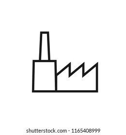 Old brick factory building outline icon. Clipart image isolated on white background