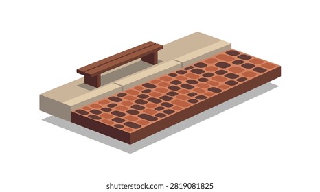 Old brick oven with wooden bench and clay bricks for outdoor cooking and baking, emphasizing rustic charm and traditional architectural style