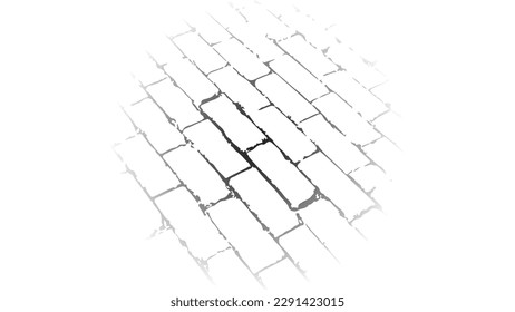 Old brick road with white vignette.