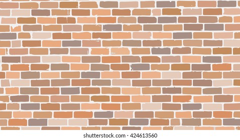 Old brick wall background. Grunge vector illustration.