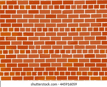 Old brick wall background. Grunge vector illustration.