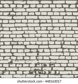 Old brick wall background. Grunge vector illustration.