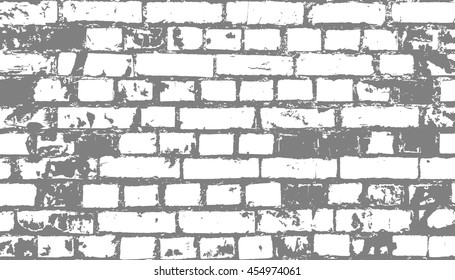Old brick wall background. Grunge vector illustration.