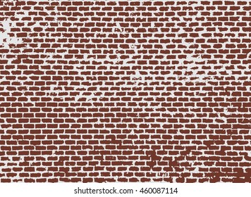 Old brick wall background. Grunge vector illustration.