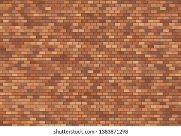 Old brick wall background. Red bricks texture seamless pattern vector.