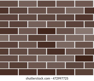 Old brick wall background. Seamless brick wall texture. Grunge vector illustration.