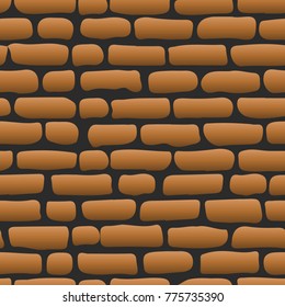 Old brick wall Brown seamless background illustration - texture pattern for continuous replicate, vector