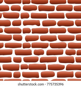 Old brick wall Red seamless background illustration - texture pattern for continuous replicate, vector