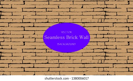 Old brick wall seamless grunge texture background. Transparent vector illustration with editable background color.