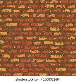 Old brick wall. Sketch. Vector illustration