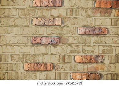 old brick wall texture. Abstract background illustration. Painting with watercolor and pencil. Brushed artwork. Vector format.