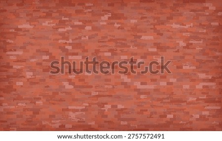 Old Brick Wall Texture Background, Red Brick Blocks Wall, Ancient Bricks Fence, Retro Stonewall with Copy Space, Brickwork Exterior Mockup