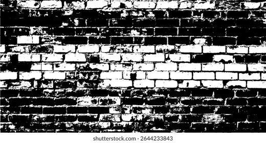 Old Brick Wall Texture in Grayscale